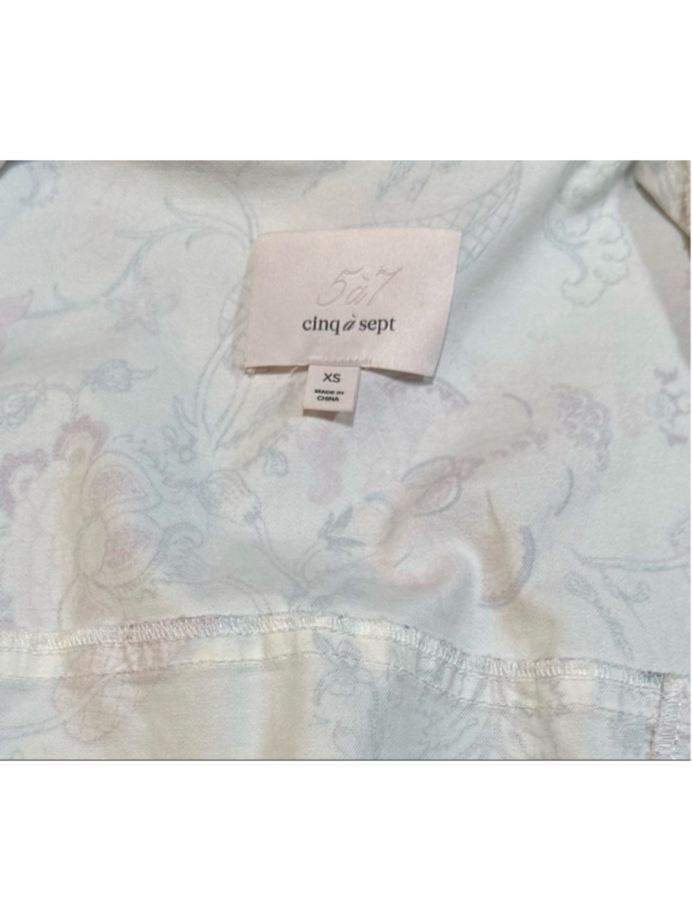 Cinq à Sept Hellen Floral Jacket Denim Jacket, Celeste Multi, Gently Worn - Picture 10 of 10